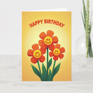 Cartão de Aniversário Sorriso Floral