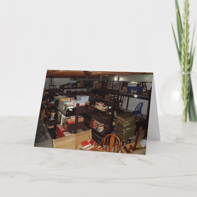 Cartão de Aniversário "Sotão da Igreja da Bibliote (Frente)