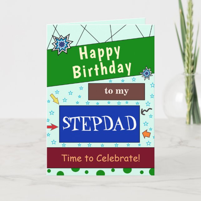 Cartão de Aniversário Stepdad (Frente)