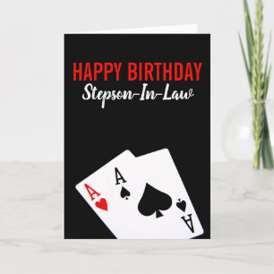 Cartão de Aniversário Stepson-in-Law Poker