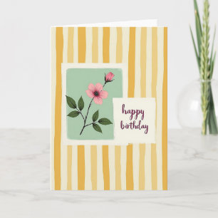 Cartão de Aniversário Striped Bloom