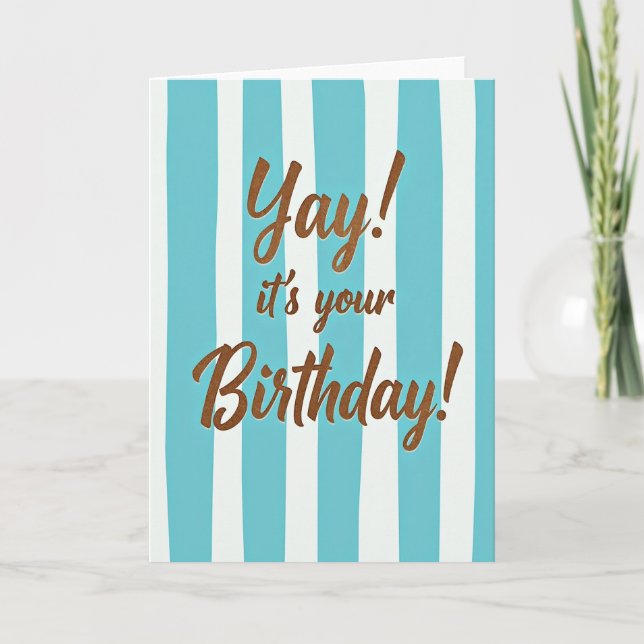 Cartão de Aniversário Striped Shimmer (Frente)
