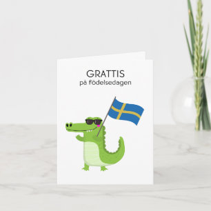 Cartão de Aniversário Sueco - Grattis på födelseda