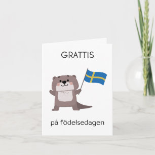 Cartão de Aniversário Sueco - Grattis på födelseda