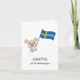 Cartão de Aniversário Sueco - Grattis på födelseda