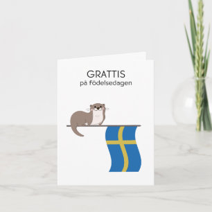 Cartão de Aniversário Sueco - Grattis på födelseda