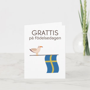 Cartão de Aniversário Sueco - Grattis på födelseda