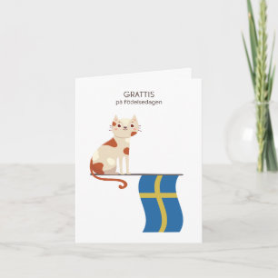 Cartão de Aniversário Sueco - Grattis på födelseda