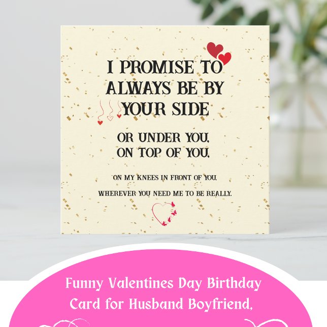 Cartão de aniversário sujo para ele (Funny Valentines Day Birthday Card for Husband Boyfriend, Always Be By Your Side. )