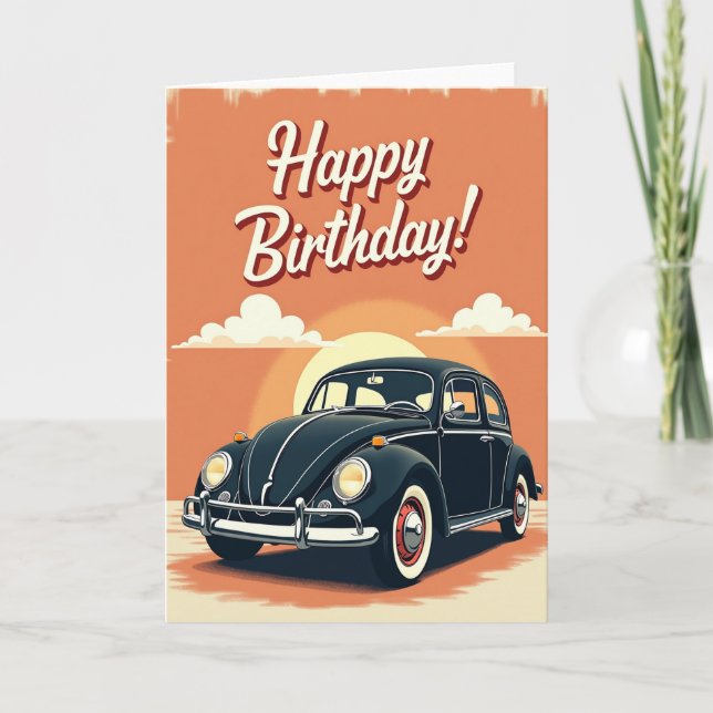 Cartão de Aniversário Sunset Auto (Frente)