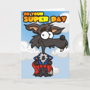 Cartão de Aniversário Super Wolf