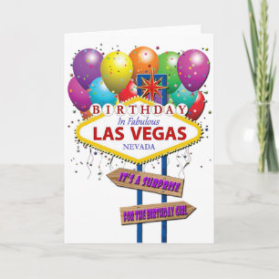 Cartão de Aniversário Surpresa de Las Vegas