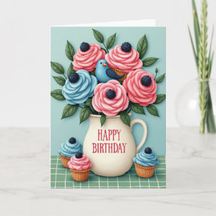 Cartão de Aniversário Sweet Birthday Frosted Bloom