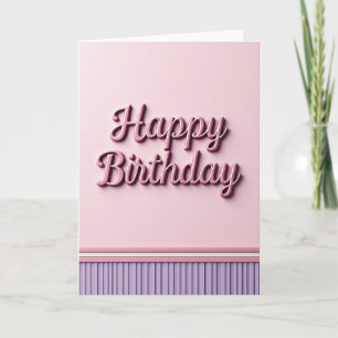 Cartão de Aniversário Sweet Pink Script
