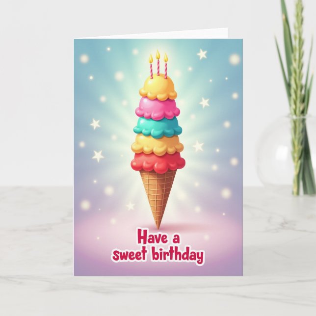 Cartão de Aniversário Sweet Scoops (Frente)