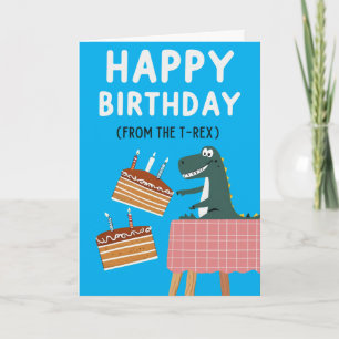 Cartão de Aniversário T-Rex com Mensagem Engraçada