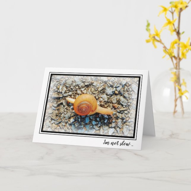 Cartão de Aniversário Tarde Engraçado com Caracol (Flor Amarela)