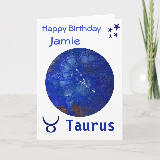 Cartão de aniversário Taurus zodiac (Frente)