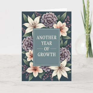 Cartão de Aniversário Teal Growth