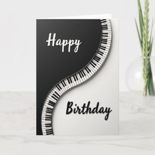 Cartão de Aniversário Teclas de Piano
