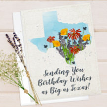 Cartão de Aniversário Texas Wildflowers