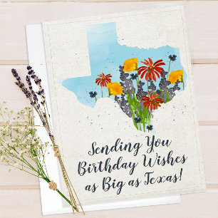 Cartão de Aniversário Texas Wildflowers