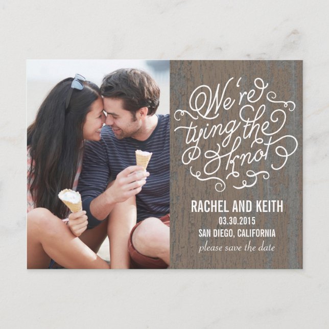 Cartão de Aniversário The Knot Save The Date - Cas (Frente)