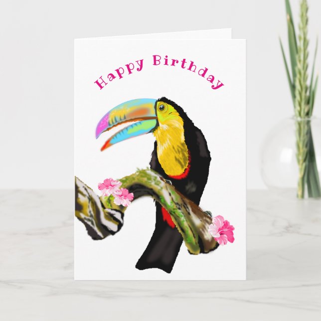 Cartão de aniversário Toco Toucan (Frente)