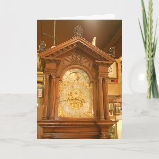 Cartão de aniversário "Top of Granddad Clock" (Frente)