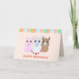 Cartão de Aniversário Três Lhamas