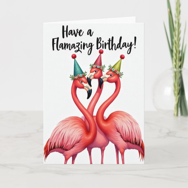 Cartão de Aniversário Trio de Pássaros Alegres (Frente)