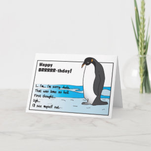 Cartão de Aniversário Triste Penguin