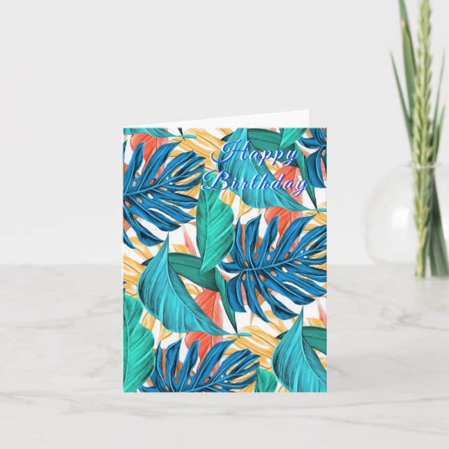 Cartão de Aniversário Tropical (Frente)