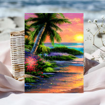 Cartão de Aniversário Tropical Flor