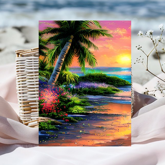 Cartão de Aniversário Tropical Flor (Criador carregado)