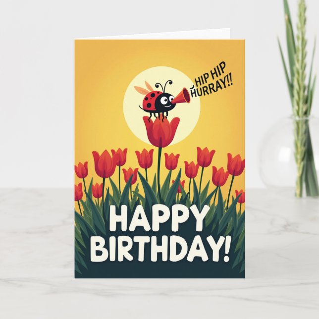 Cartão de Aniversário Tulipa Doce (Frente)