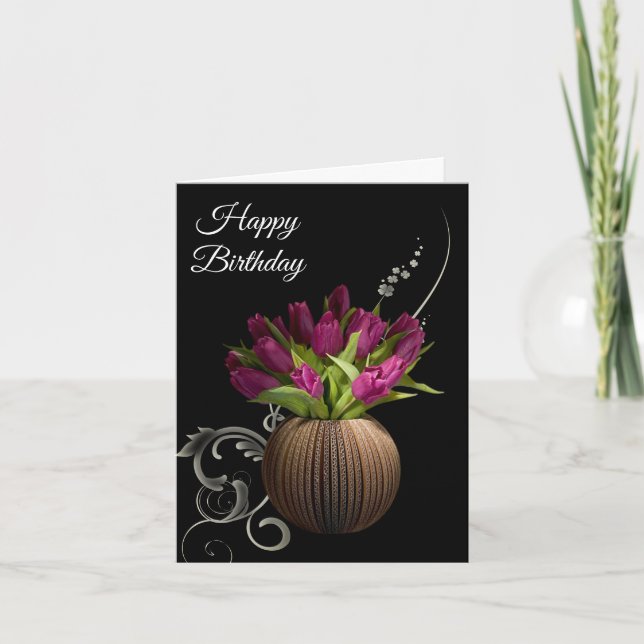 Cartão de Aniversário - Tulipas (Frente)