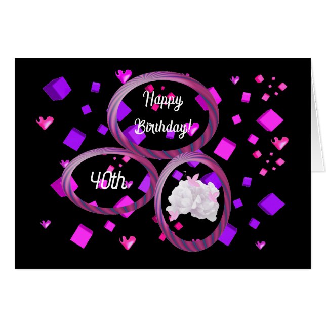 Cartão de Aniversário Único da Idade Moderna (Frente Horizontal)