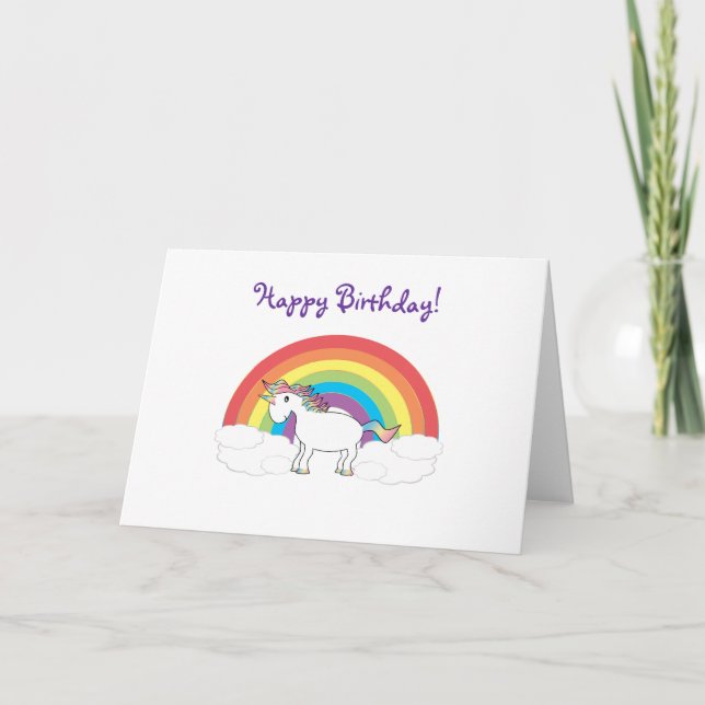 Cartão de aniversário Unicorn (Frente)