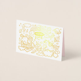 Cartão de Aniversário Unicórn e Pony