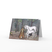 Cartão de Aniversário - Unicórnios & Pixie