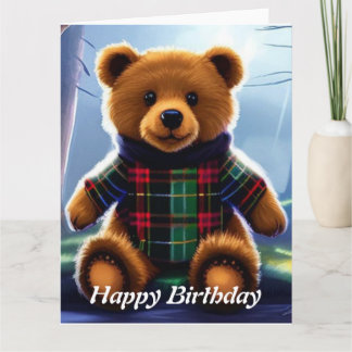 Cartão de Aniversário Urso de Pelúcia