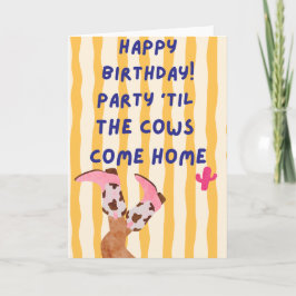 Cartão de Aniversário Vaca Engraçada
