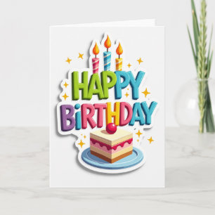 Cartão de Aniversário Vela Alegre