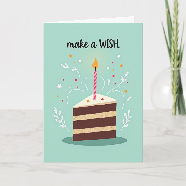 Cartão de Aniversário Vela de Desejo (Frente)