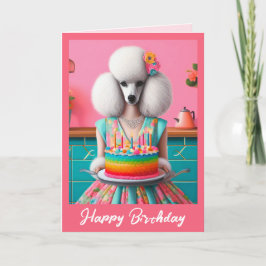 Cartão de Aniversário | Velas de Bolo-de-Poodle, B
