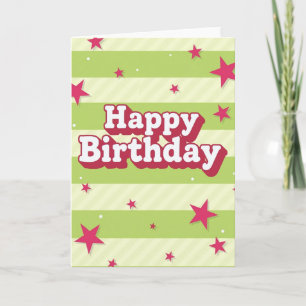 Cartão de Aniversário Verde Vibrante