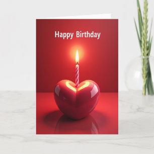 Cartão de Aniversário Vermelho Coração Doce