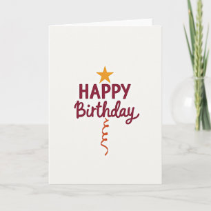 Cartão de Aniversário Vermelho Ousado