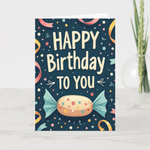 Cartão de Aniversário Vibrante à Meia-Noite